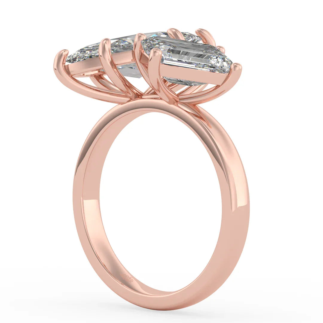 Celeste Marquise & Emerald Twin Diamond Ring