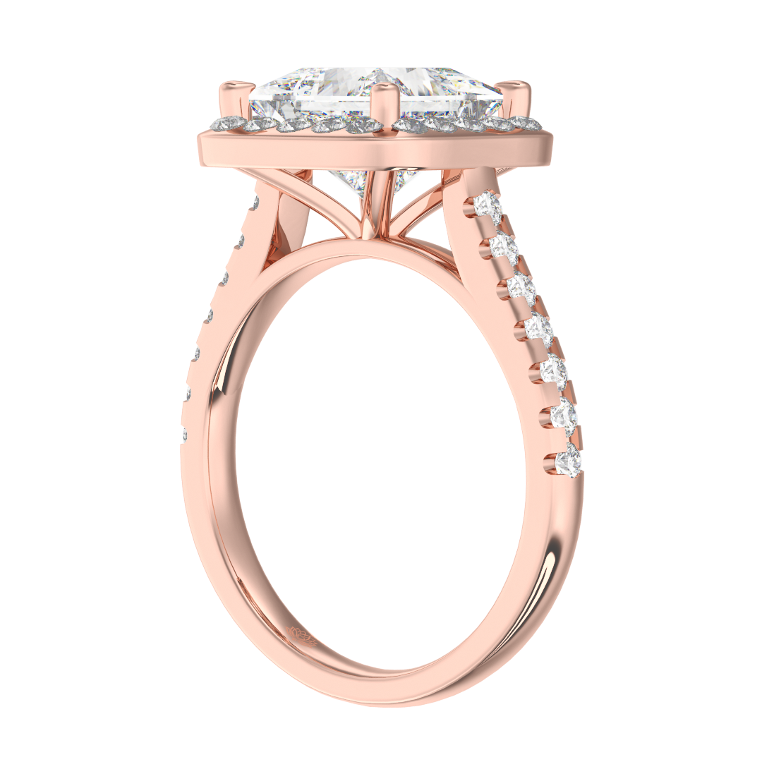 Guinevere Princess Diamond Hidden Halo Engagement Ring