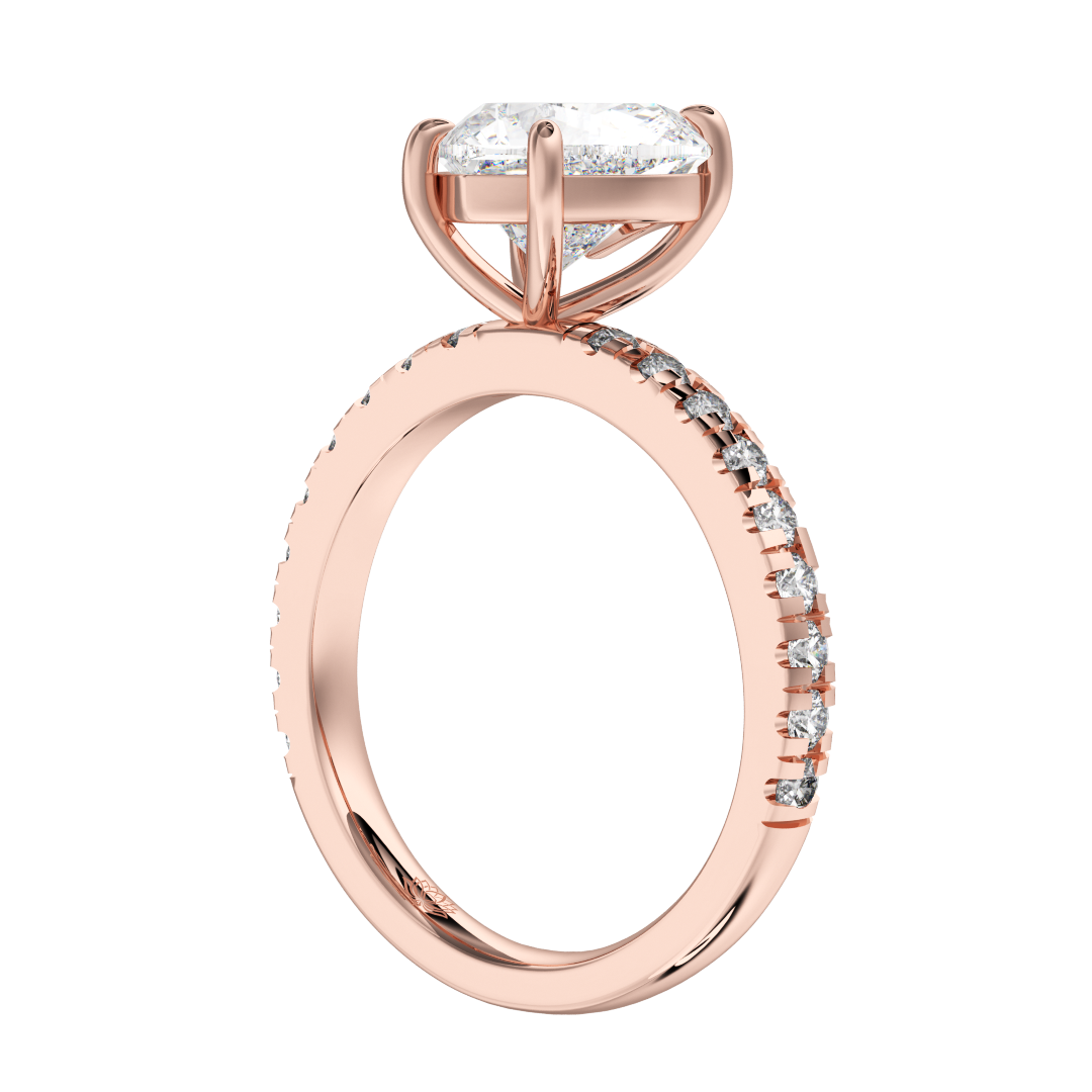 Laure Heart With Diamond Band Diamond Engagement Ring