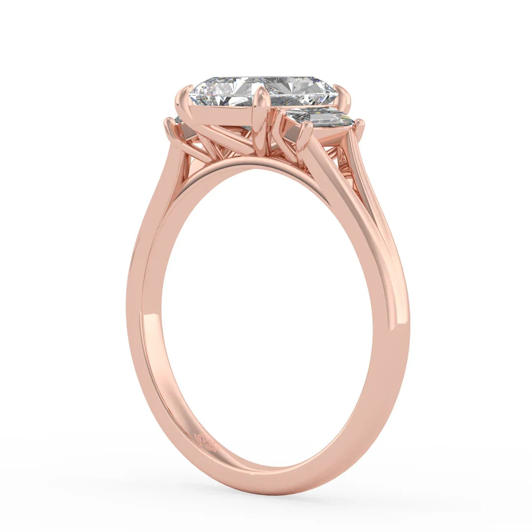 Ophelia Radiant Three Stone Diamond Ring