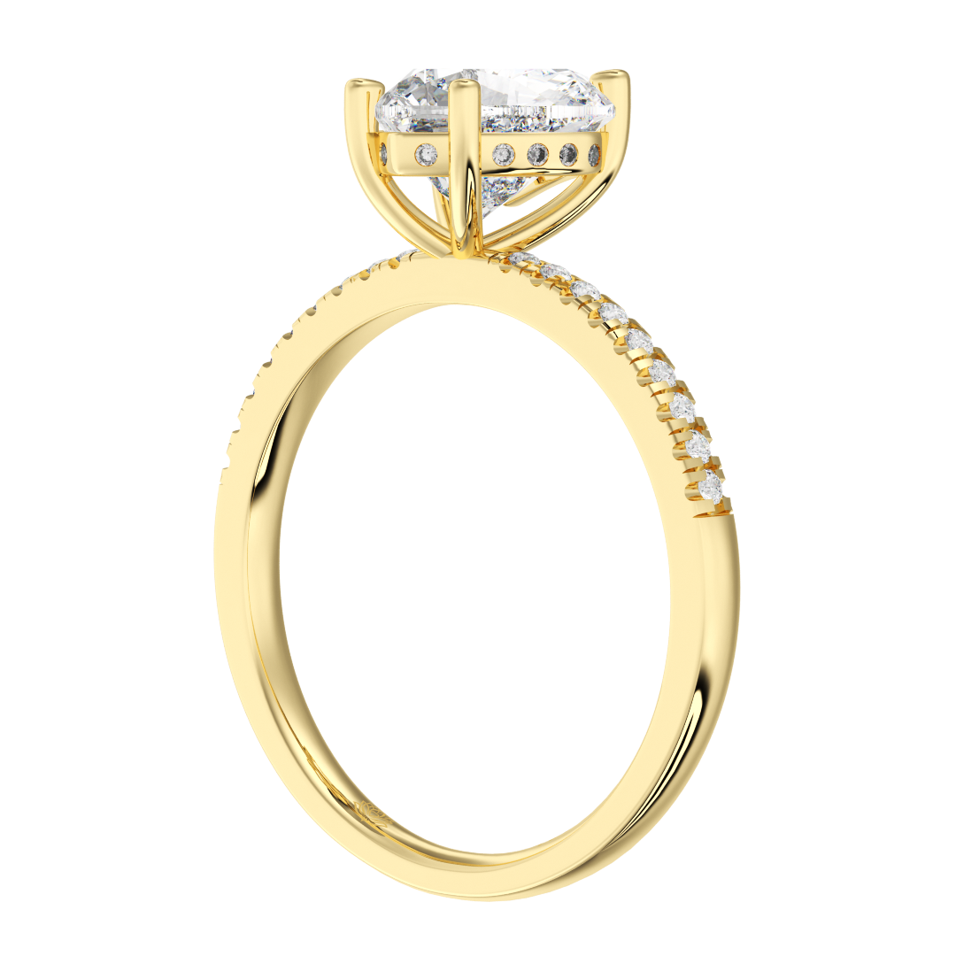 Giselle Heart Shaped Hidden Halo and Diamond Band