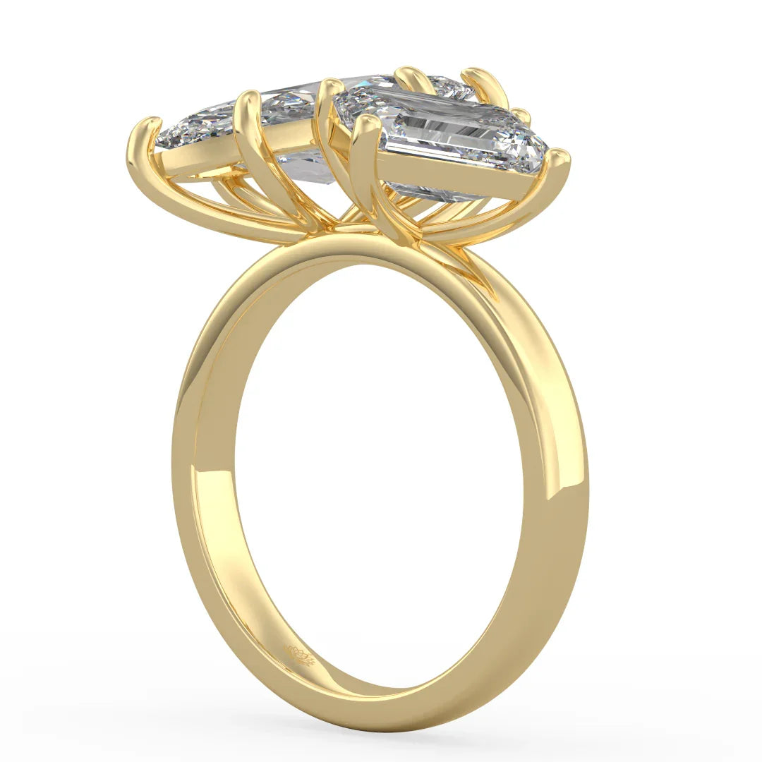 Celeste Marquise & Emerald Twin Diamond Ring