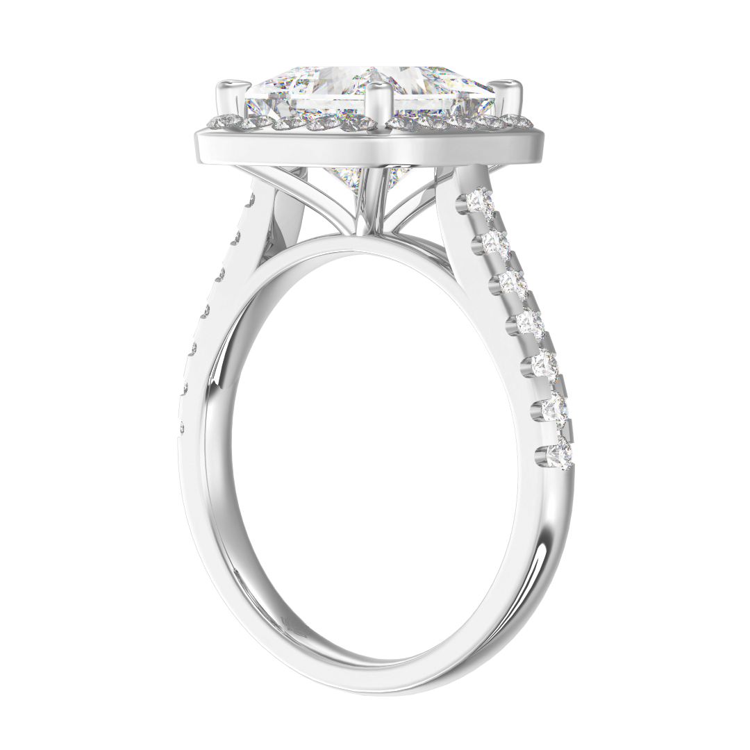 Guinevere Princess Diamond Hidden Halo Engagement Ring