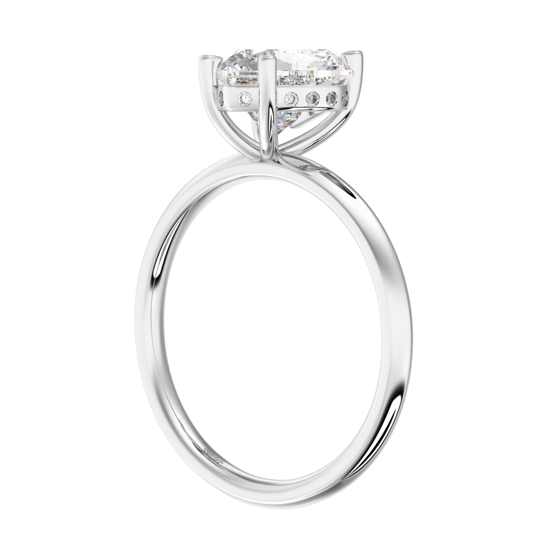 Zélie Heart Shaped Hidden Halo Diamond Engagement Ring
