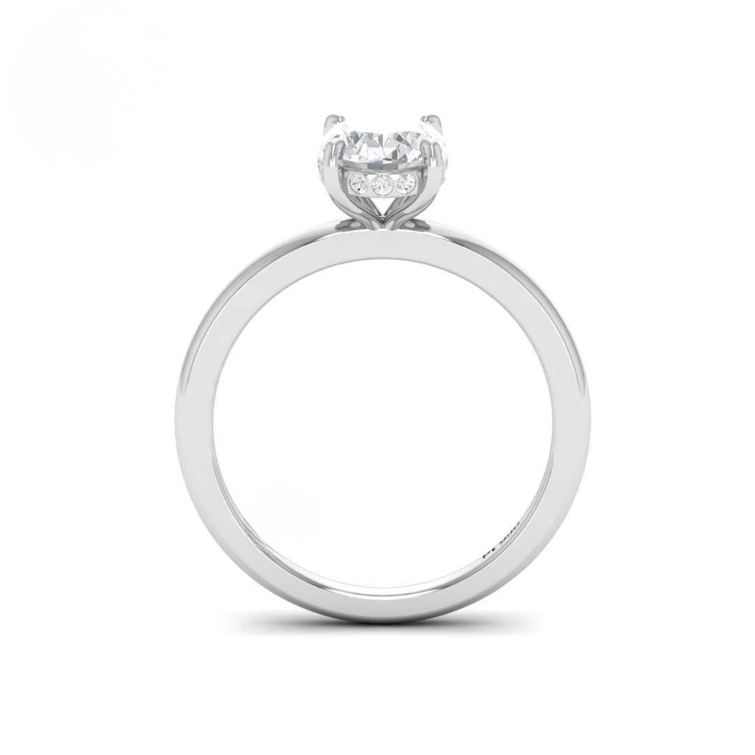 Kiara Oval Cut Diamond With Hidden Halo Engagement Ring