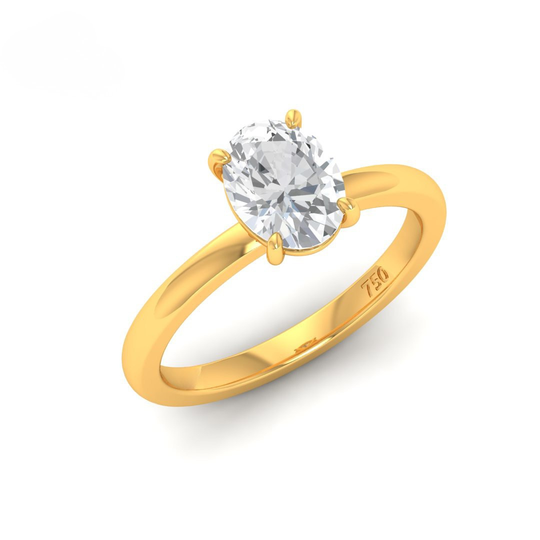 Anaya Solitaire Oval Cut With Diamond Engagement Ring