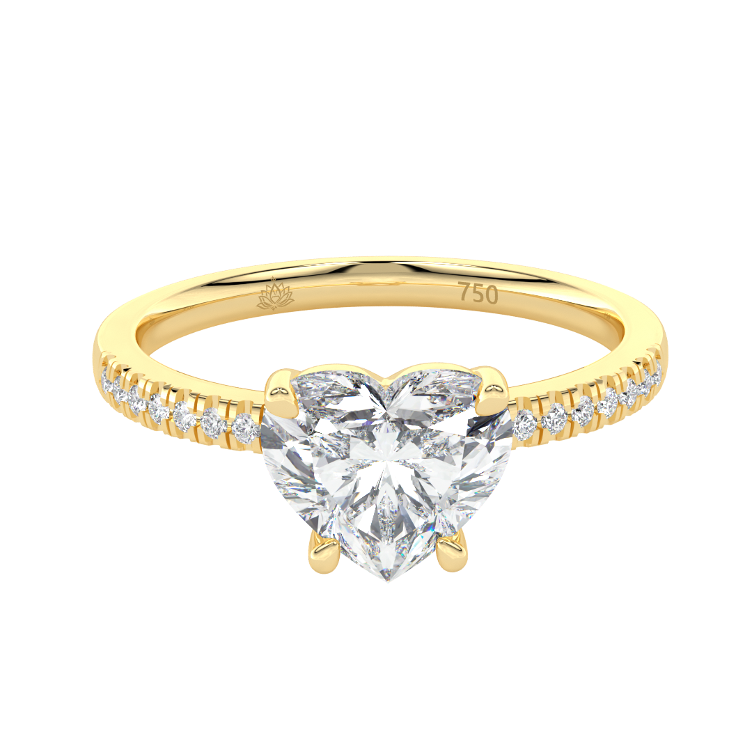 Giselle Heart Shaped Hidden Halo and Diamond Band
