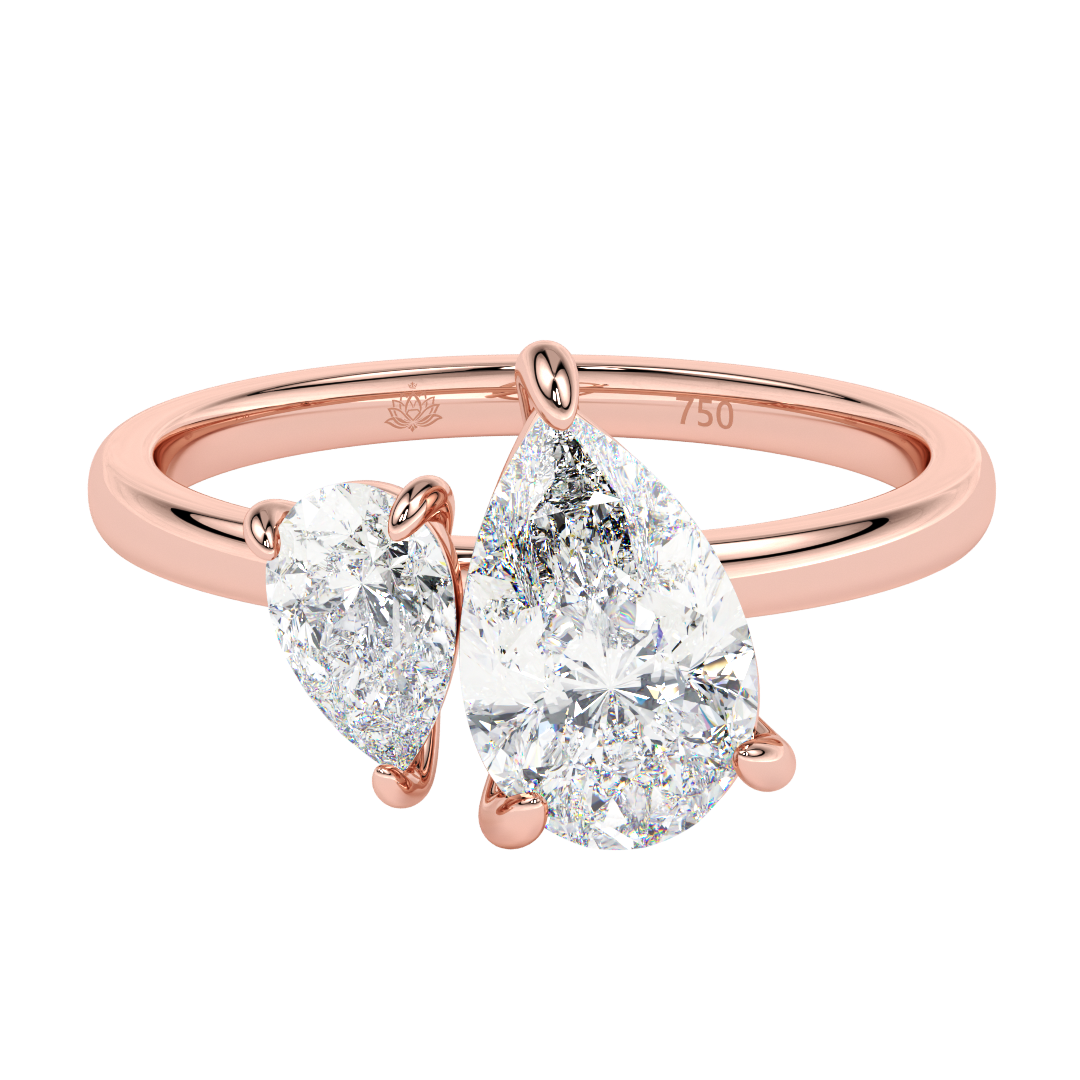 Luminara Toi Et Moi Pear Diamond Ring