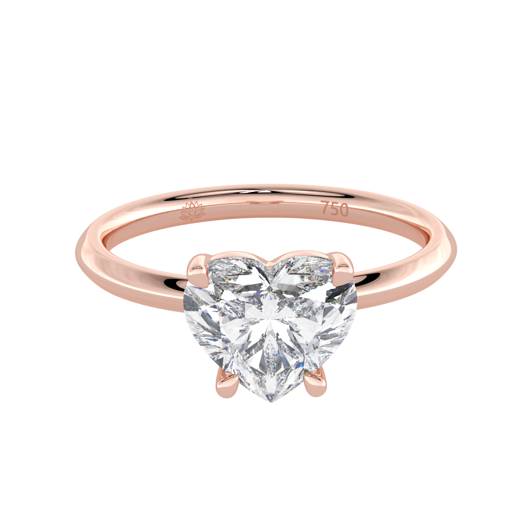 Zélie Heart Shaped Hidden Halo Diamond Engagement Ring
