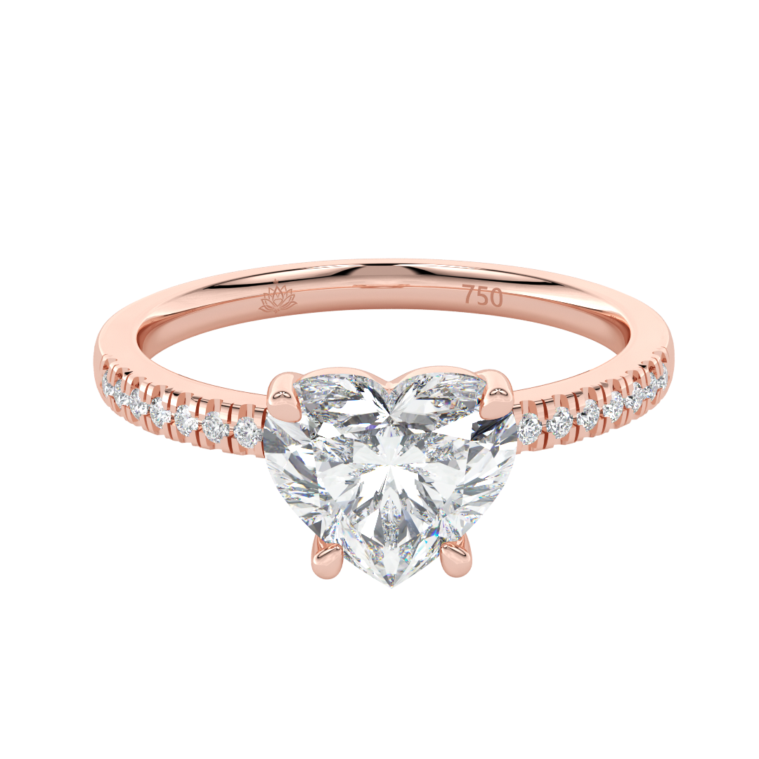 Giselle Heart Shaped Hidden Halo and Diamond Band
