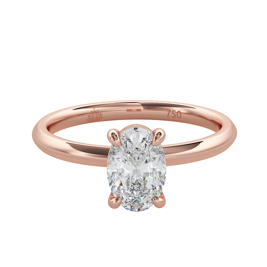 Serenity Oval Solitaire Diamond Ring