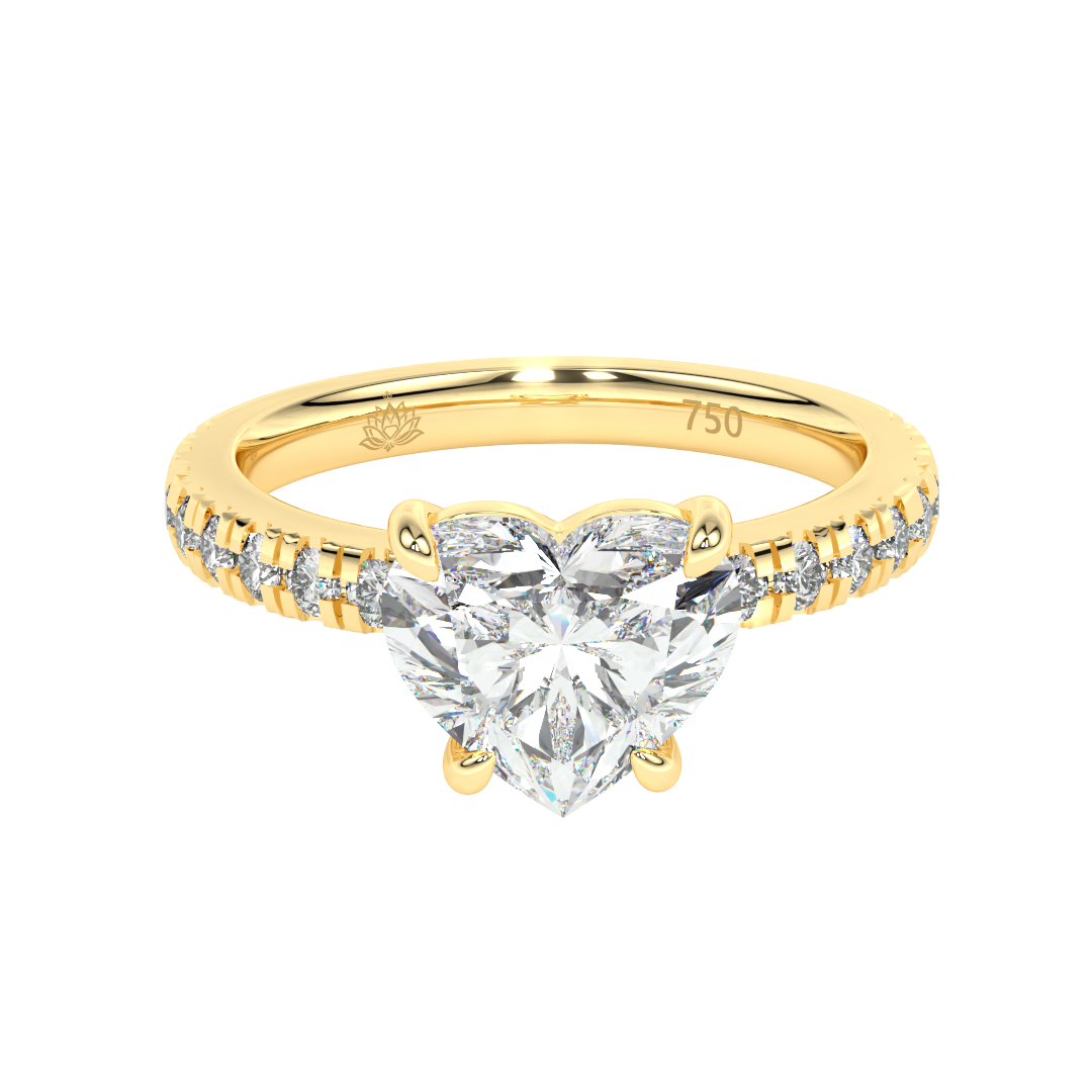 Laure Heart With Diamond Band Diamond Engagement Ring
