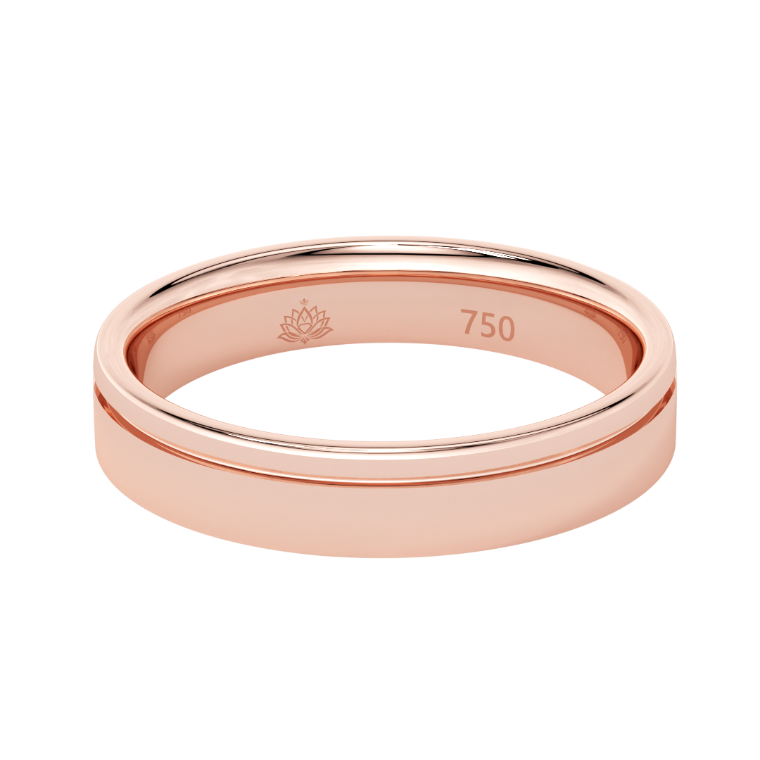 Sterling Grooved Matte Men's Band