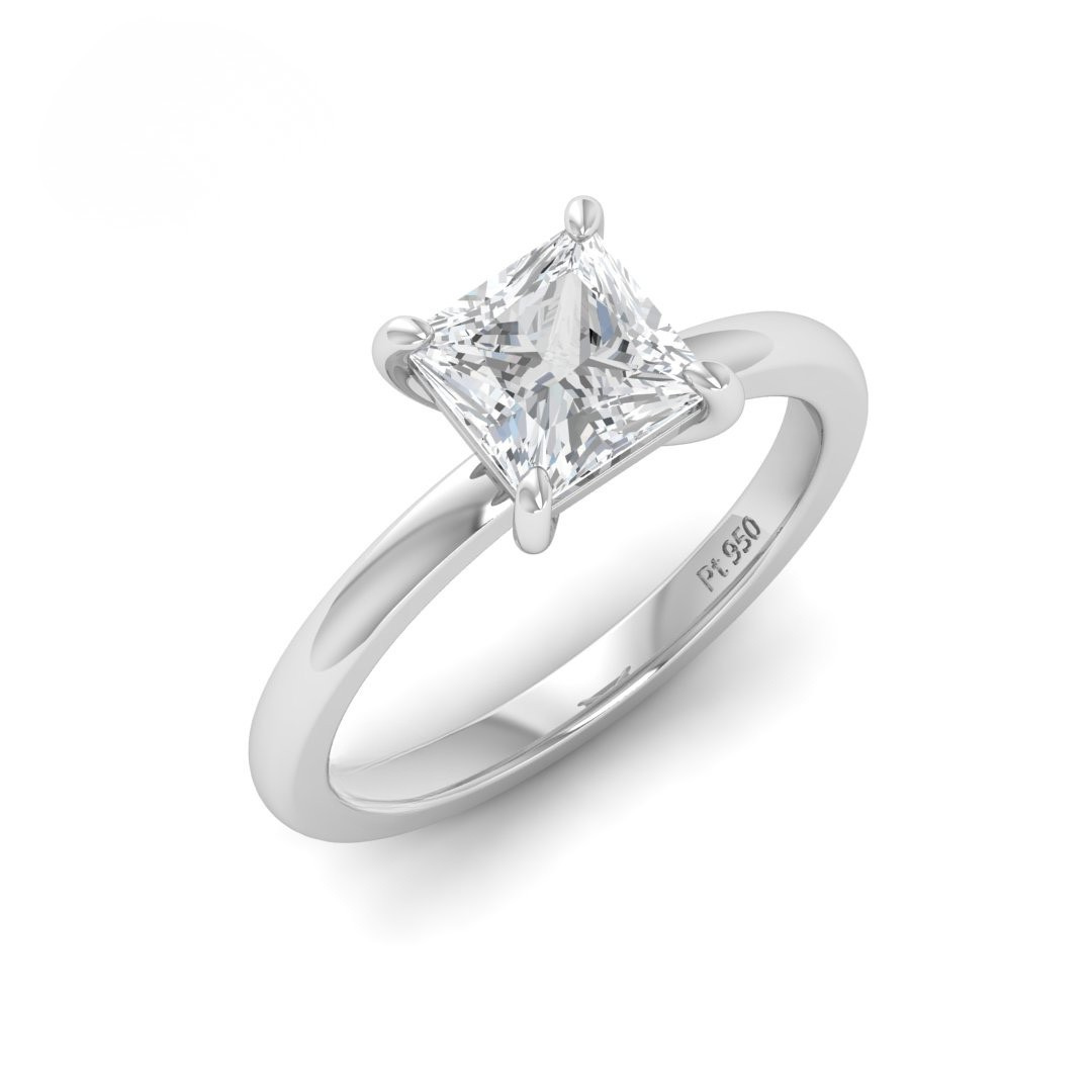 Anaya Solitaire Princess Cut With Diamond Engagement Ring