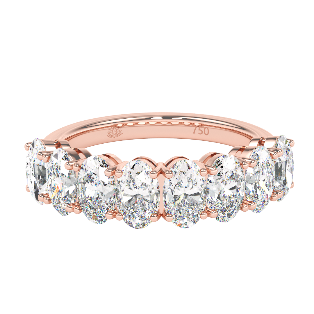 Sandrine Oval Cut Diamond Half Wedding Band
