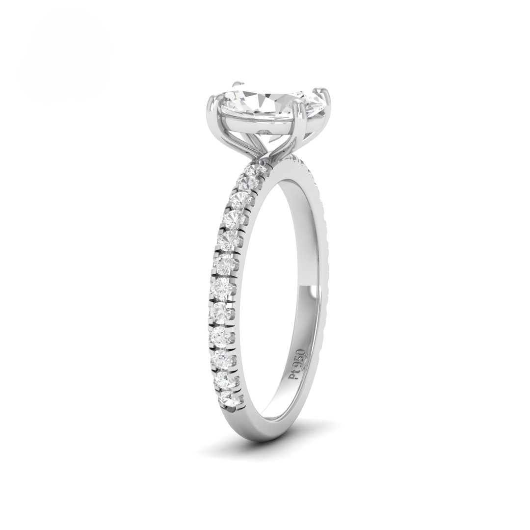 Athena Oval With Diamond Band Engagement Ring
