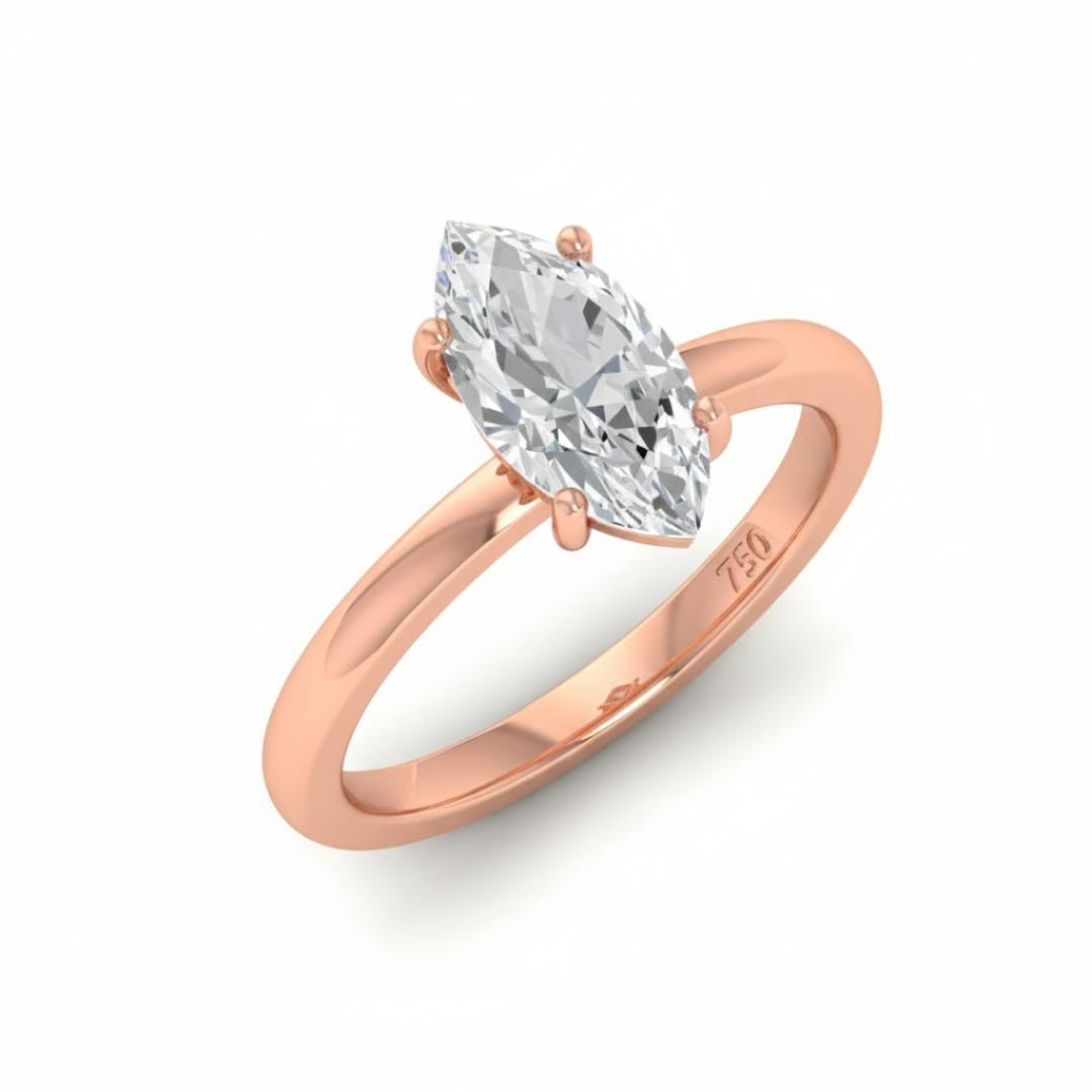 Anaya Solitaire Marquise Cut With Diamond Engagement Ring