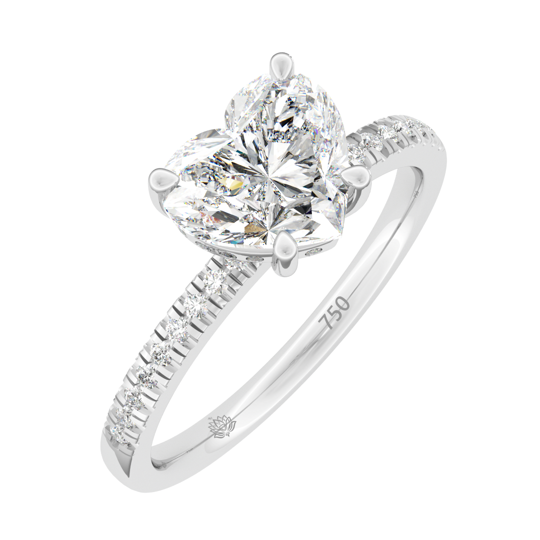 Giselle Heart Shaped Hidden Halo and Diamond Band