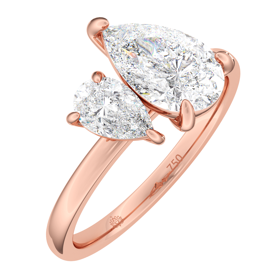 Luminara Toi Et Moi Pear Diamond Ring