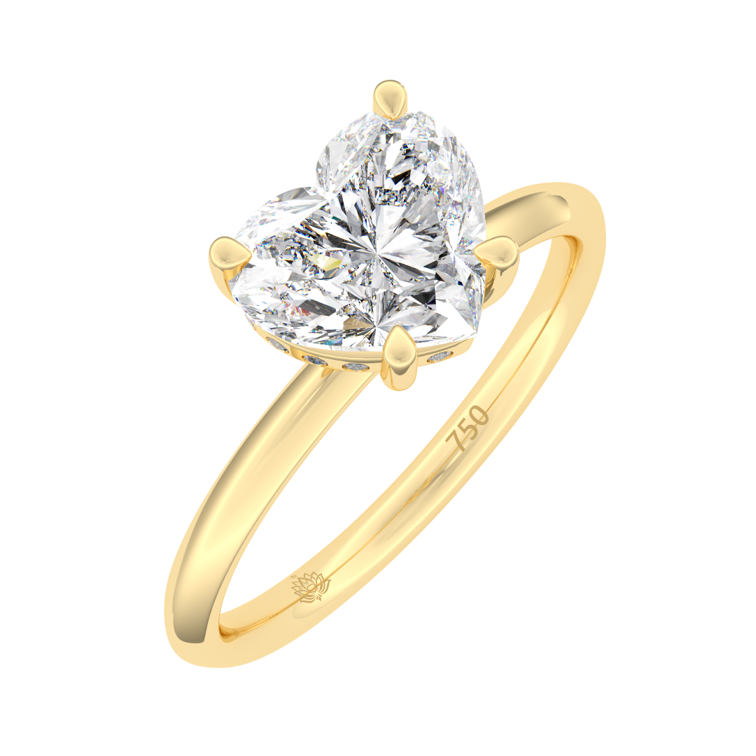 Zélie Heart Shaped Hidden Halo Diamond Engagement Ring