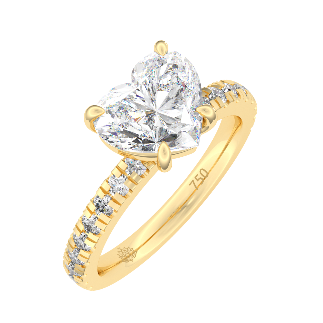Laure Heart With Diamond Band Diamond Engagement Ring