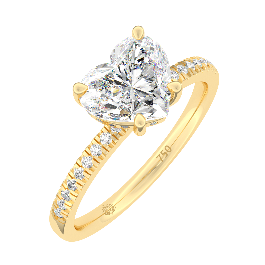 Giselle Heart Shaped Hidden Halo and Diamond Band