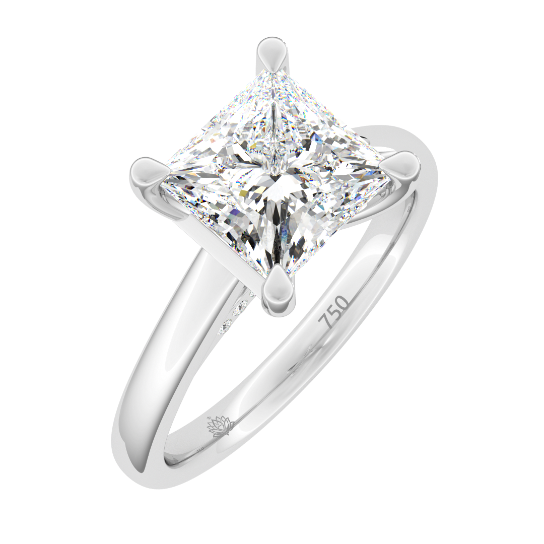 Ophelia Princess Diamond Hidden Halo Engagement Ring