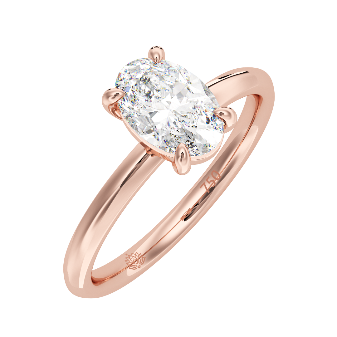 Serenity Oval Solitaire Diamond Ring