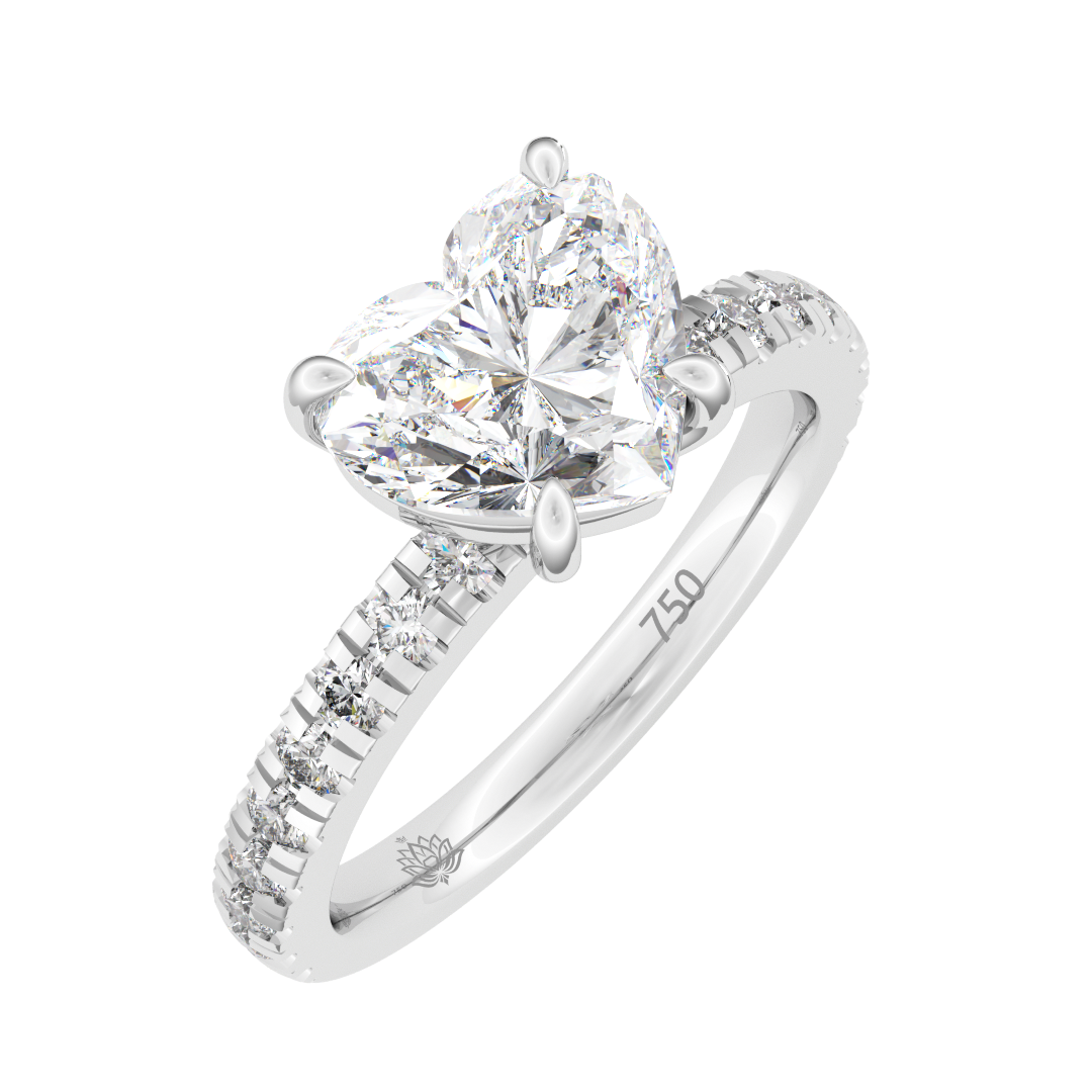 Laure Heart With Diamond Band Diamond Engagement Ring