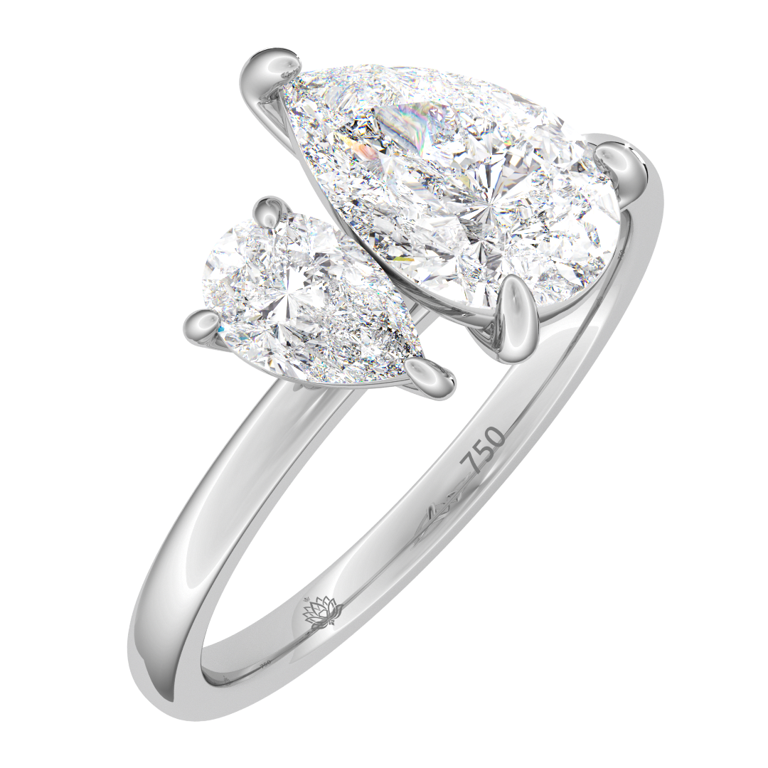 Luminara Toi Et Moi Pear Diamond Ring