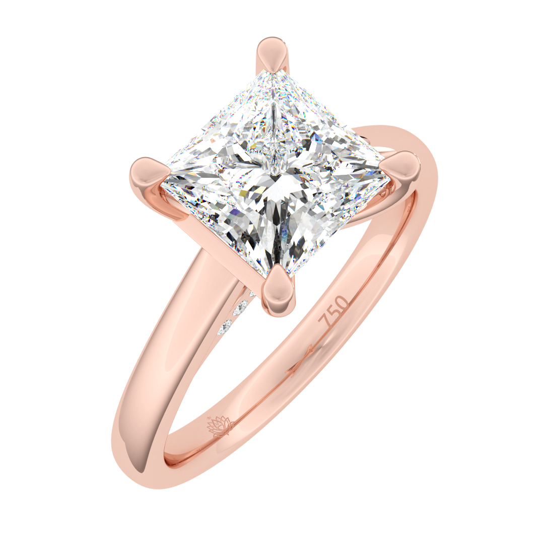 Ophelia Princess Diamond Hidden Halo Engagement Ring