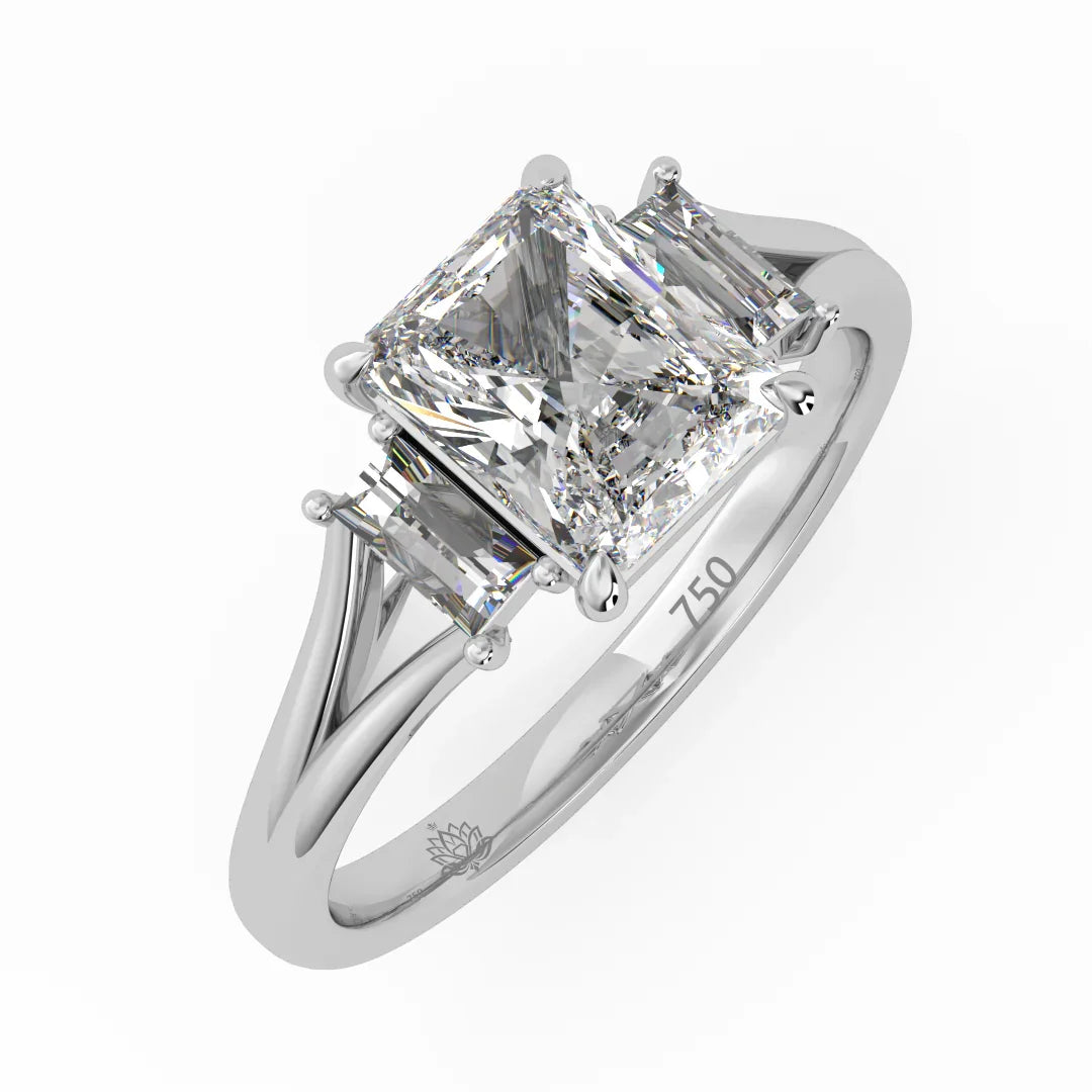 Ophelia Radiant Three Stone Diamond Ring